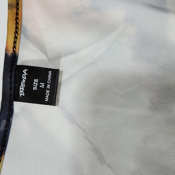 Vibrant Splash of Colors Tie dye split neck tank top mixed colors W-625 - Picture 14 of 16